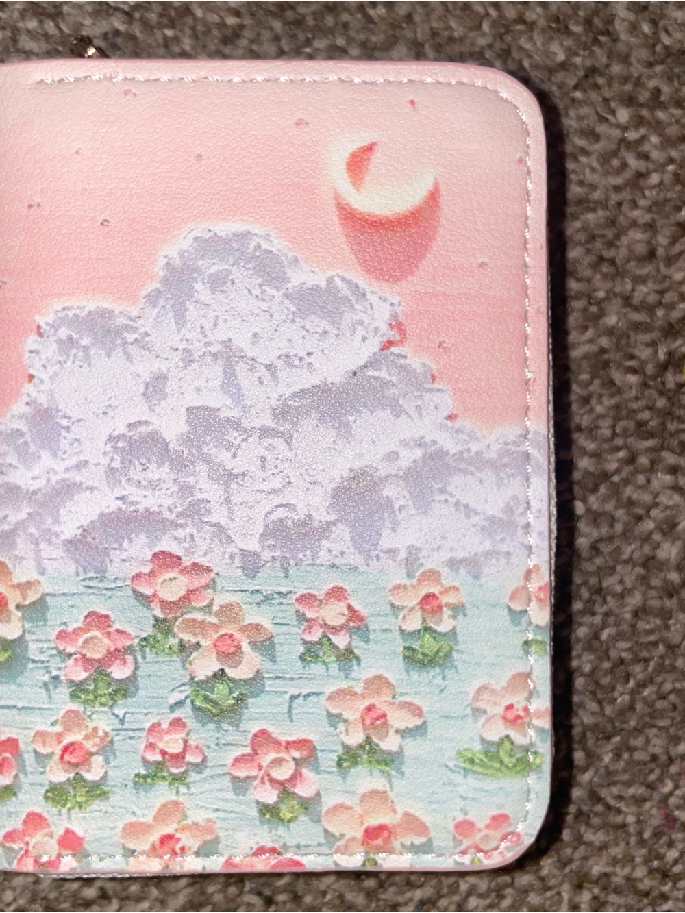 Pink Floral Moon Wallet